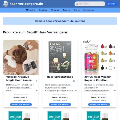 Screenshot haar-verlaengern.de