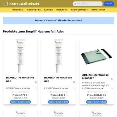 Screenshot haarausfall-ade.de