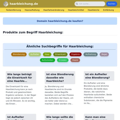 Screenshot haarbleichung.de