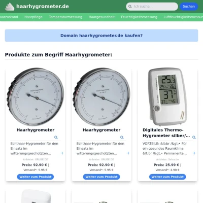 Screenshot haarhygrometer.de