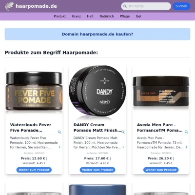 Screenshot haarpomade.de