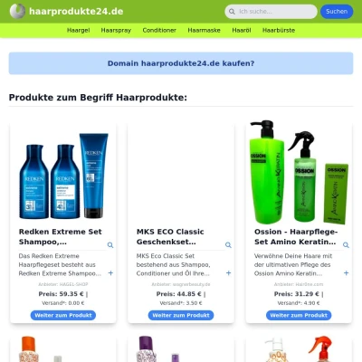Screenshot haarprodukte24.de