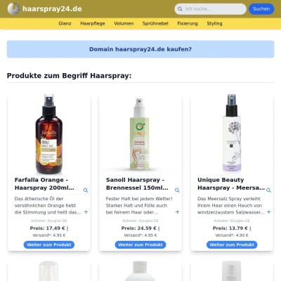 Screenshot haarspray24.de