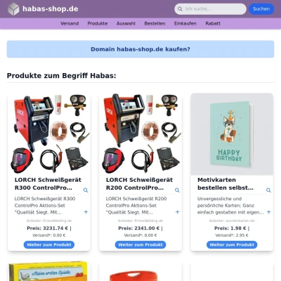 Screenshot habas-shop.de