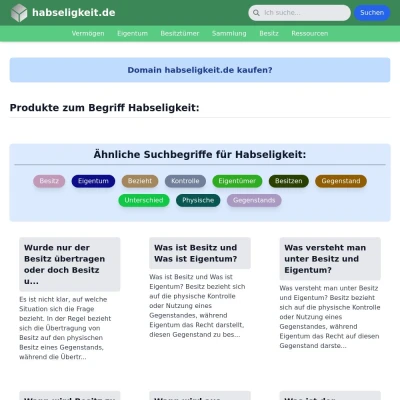 Screenshot habseligkeit.de