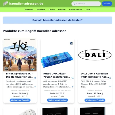Screenshot haendler-adressen.de