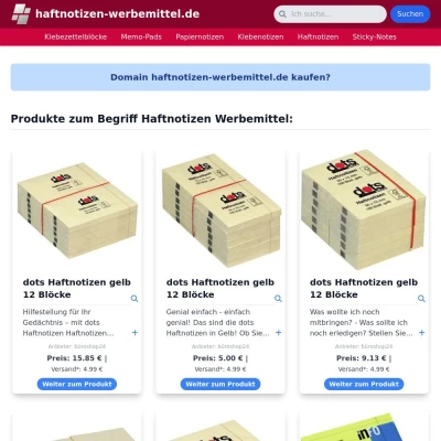 Screenshot haftnotizen-werbemittel.de