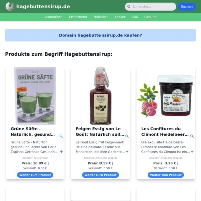 Screenshot hagebuttensirup.de