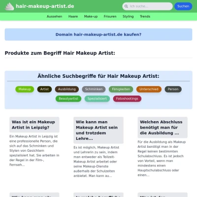 Screenshot hair-makeup-artist.de