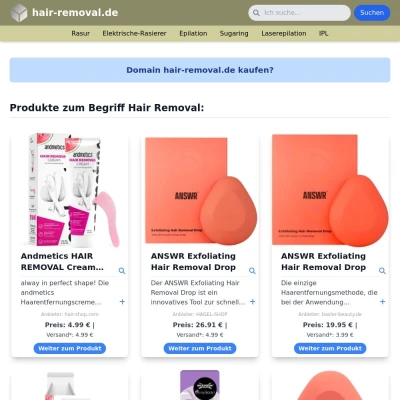 Screenshot hair-removal.de