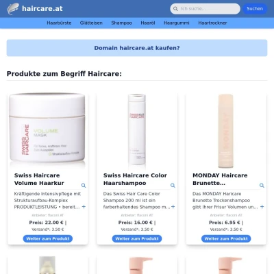 Screenshot haircare.at