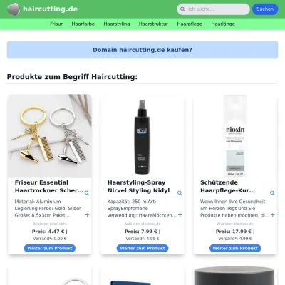 Screenshot haircutting.de