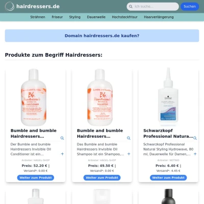 Screenshot hairdressers.de