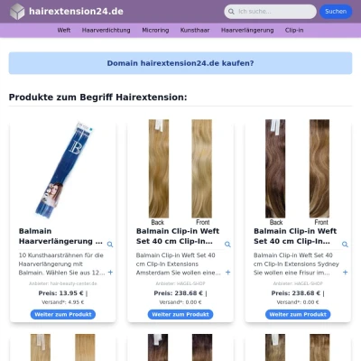 Screenshot hairextension24.de
