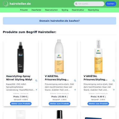 Screenshot hairsteller.de