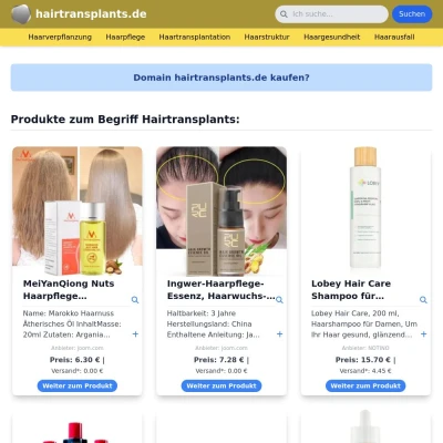 Screenshot hairtransplants.de