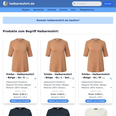 Screenshot halbarmshirt.de