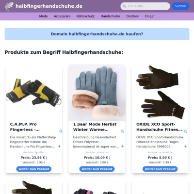 Screenshot halbfingerhandschuhe.de