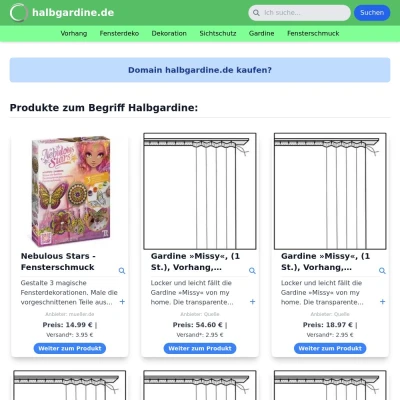 Screenshot halbgardine.de