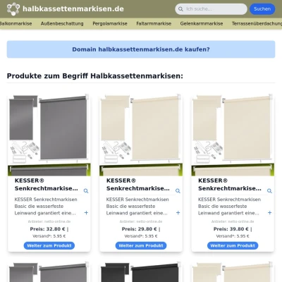 Screenshot halbkassettenmarkisen.de