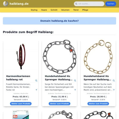 Screenshot halblang.de