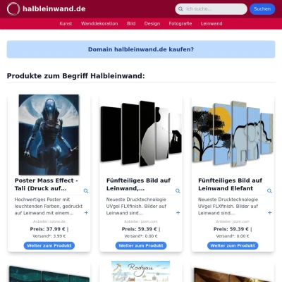 Screenshot halbleinwand.de