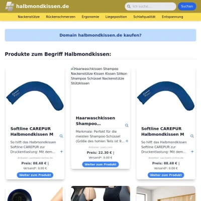 Screenshot halbmondkissen.de