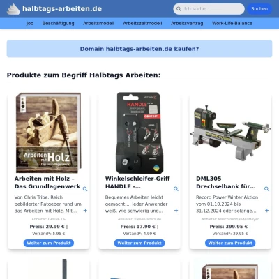 Screenshot halbtags-arbeiten.de