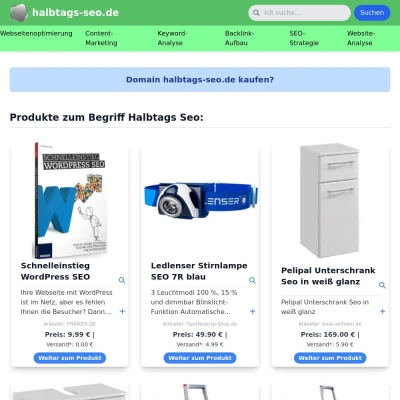 Screenshot halbtags-seo.de