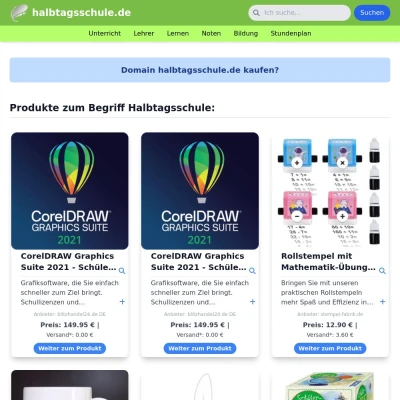 Screenshot halbtagsschule.de
