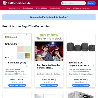 Screenshot halfscheduled.de