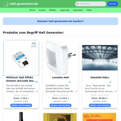 Screenshot hall-generator.de