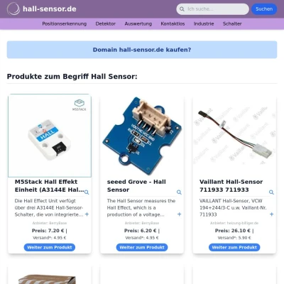 Screenshot hall-sensor.de