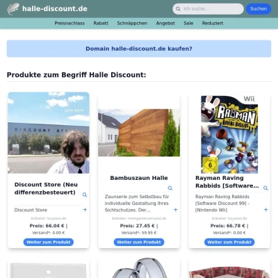 Screenshot halle-discount.de