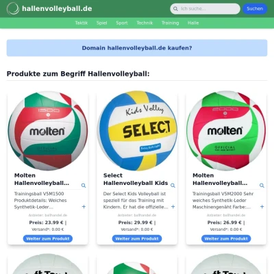 Screenshot hallenvolleyball.de