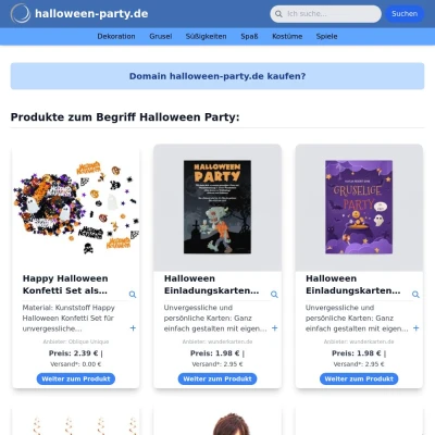 Screenshot halloween-party.de