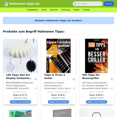 Screenshot halloween-tipps.de