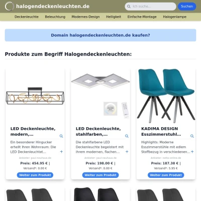 Screenshot halogendeckenleuchten.de