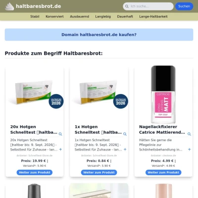 Screenshot haltbaresbrot.de