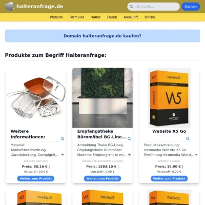 Screenshot halteranfrage.de
