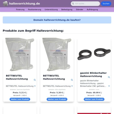 Screenshot haltevorrichtung.de