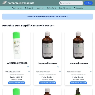 Screenshot hamameliswasser.de