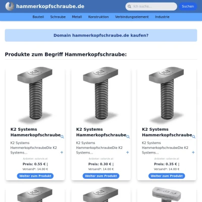 Screenshot hammerkopfschraube.de