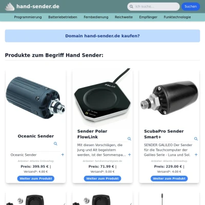 Screenshot hand-sender.de