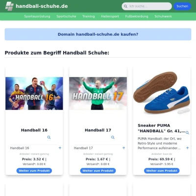 Screenshot handball-schuhe.de