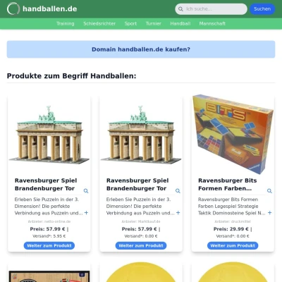 Screenshot handballen.de
