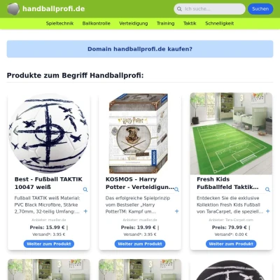 Screenshot handballprofi.de