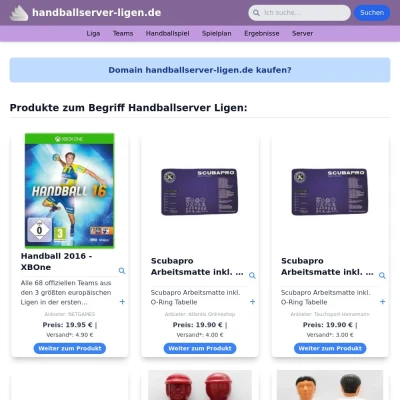 Screenshot handballserver-ligen.de