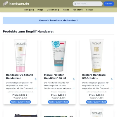 Screenshot handcare.de