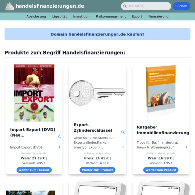 Screenshot handelsfinanzierungen.de